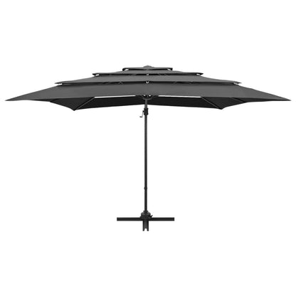 Parasol 4-Laags Met Aluminium Paal 250X250 Cm Kleurig Antraciet