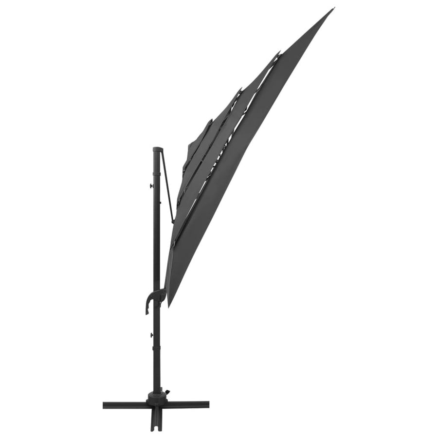 Parasol 4-Laags Met Aluminium Paal 250X250 Cm Kleurig Antraciet