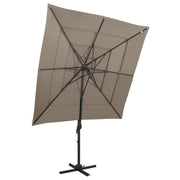 4-layer parasol with aluminum pole 250x250 cm taupe