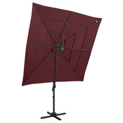 4-tier Parasol with Aluminum Pole 250x250 cm Burgundy