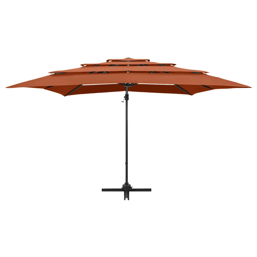 Parasol 4-Laags Met Aluminium Paal 250X250 Cm Kleurig Terracotta