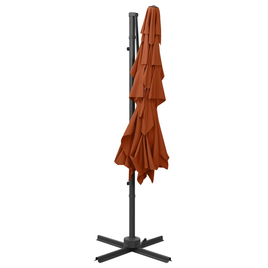 Parasol 4-Laags Met Aluminium Paal 250X250 Cm Kleurig Terracotta