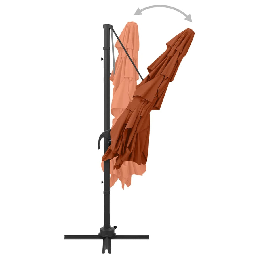 Parasol 4-Laags Met Aluminium Paal 250X250 Cm Kleurig Terracotta