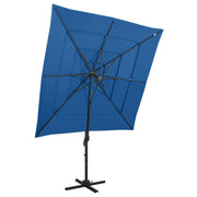 Parasol 4-layer with aluminum pole 250x250 cm azure blue
