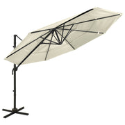 4-layer Parasol with Aluminum Pole 3x3 m Black