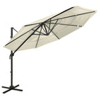 Parasol 4-Laags Met Aluminium Paal 3X3 M Kleurig Zand