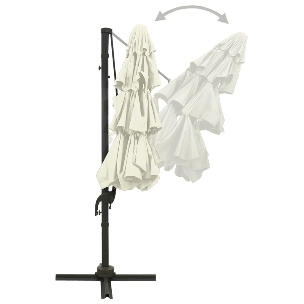 Parasol 4-Laags Met Aluminium Paal 3X3 M Kleurig Zand