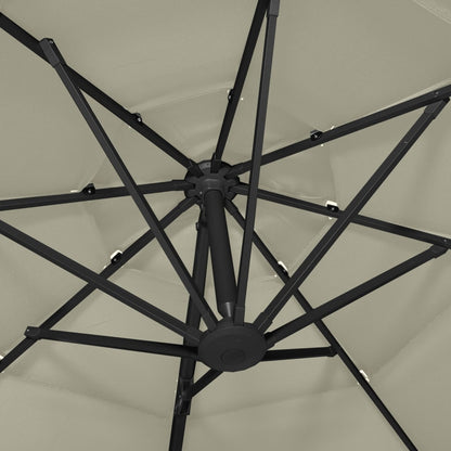 Parasol 4-Laags Met Aluminium Paal 3X3 M Kleurig Zand