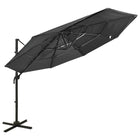 Parasol 4-Laags Met Aluminium Paal 3X3 M Kleurig Antraciet