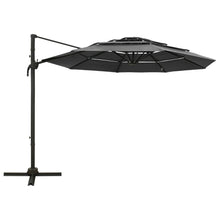 Parasol 4-Laags Met Aluminium Paal 3X3 M Kleurig Antraciet