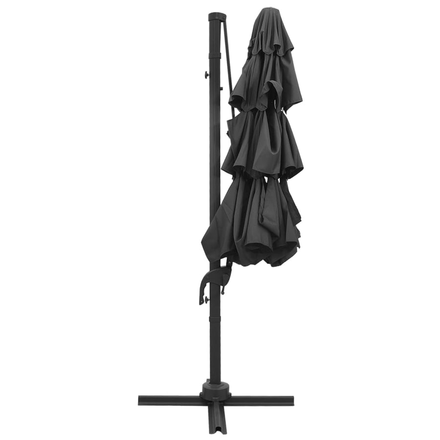 Parasol 4-Laags Met Aluminium Paal 3X3 M Kleurig Antraciet