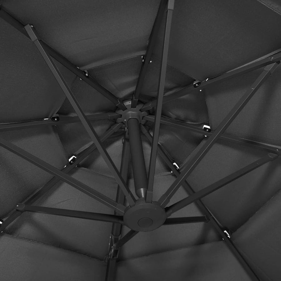 Parasol 4-Laags Met Aluminium Paal 3X3 M Kleurig Antraciet