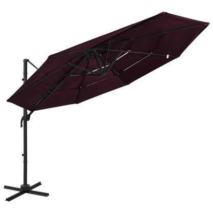 Parasol 4-Laags Met Aluminium Paal 3X3 M Zandkleurig