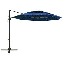 Parasol 4-Laags Met Aluminium Paal 3X3 M Azuurblauw azure blue