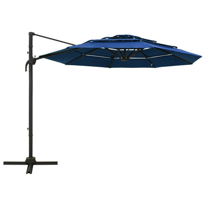 Parasol 4-Laags Met Aluminium Paal 3X3 M Azuurblauw azure blue