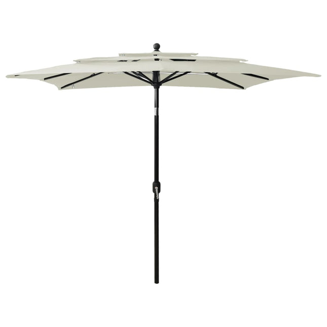 Parasol 3-Laags Met Aluminium Paal 2,5X2,5 M Zandkleurig