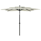 Parasol 3-Laags Met Aluminium Paal 2,5X2,5 M Kleurig 2.5 x 2.5 m Zand