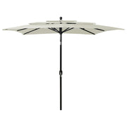 3-layer parasol with aluminum pole 2.5x2.5 m sand-colored
