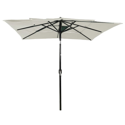 Parasol 3-Laags Met Aluminium Paal 2,5X2,5 M Zandkleurig
