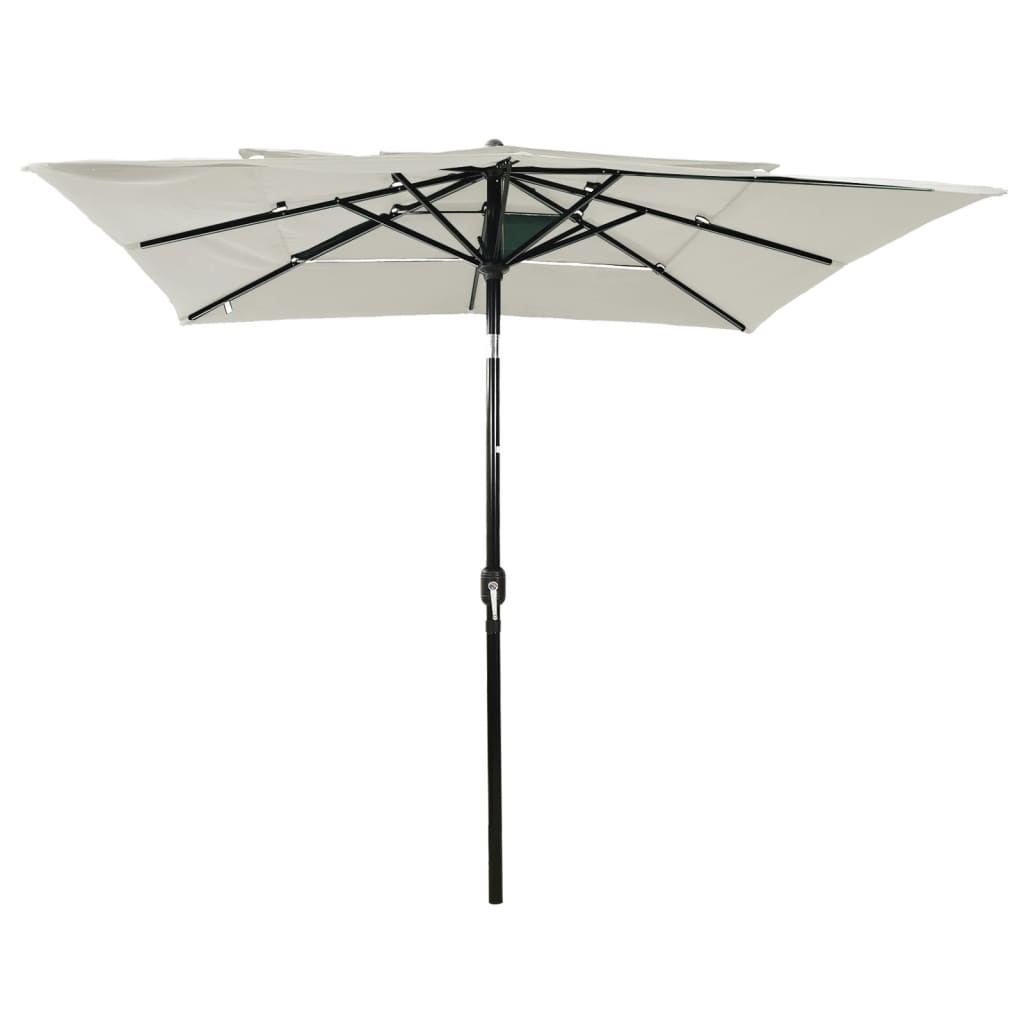 Parasol 3-Laags Met Aluminium Paal 2,5X2,5 M Kleurig 2.5 x 2.5 m Zand