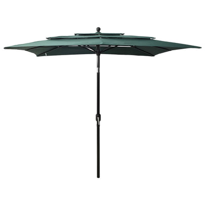 Parasol 3-Laags Met Aluminium Paal 2,5X2,5 M Zandkleurig