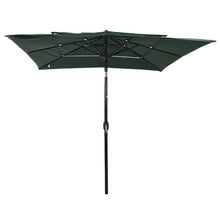 Parasol 3-Laags Met Aluminium Paal 2,5X2,5 M 2.5 x 2.5 m Groen