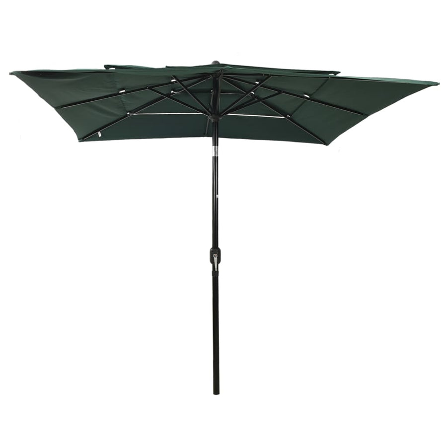 Parasol 3-Laags Met Aluminium Paal 2,5X2,5 M 2.5 x 2.5 m Groen