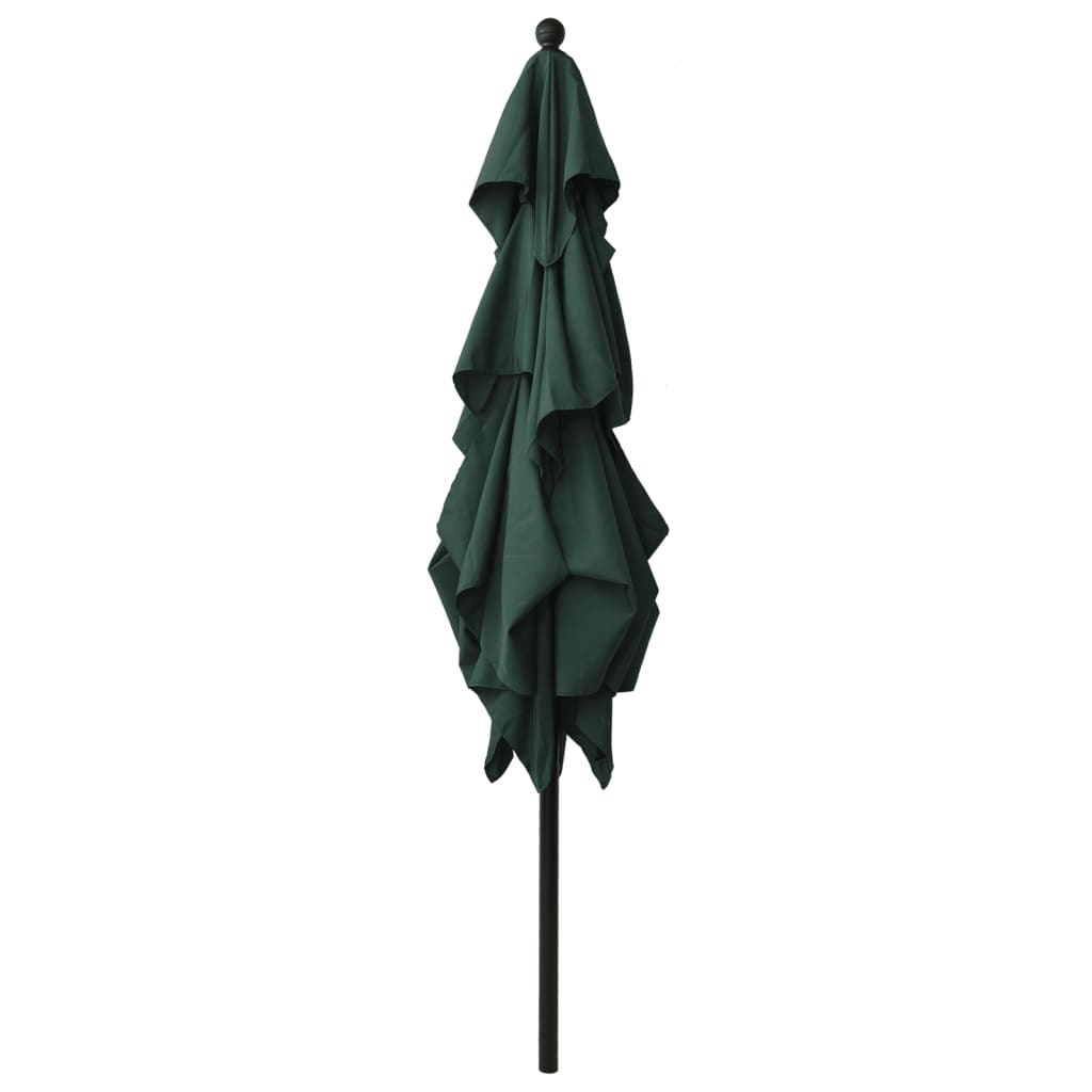 Parasol 3-Laags Met Aluminium Paal 2,5X2,5 M 2.5 x 2.5 m Groen