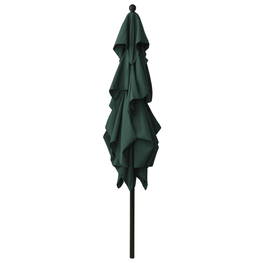 Parasol 3-Laags Met Aluminium Paal 2,5X2,5 M 2.5 x 2.5 m Groen