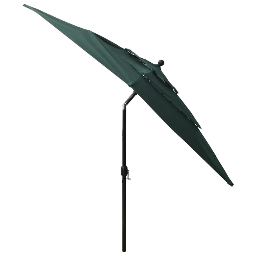 Parasol 3-Laags Met Aluminium Paal 2,5X2,5 M 2.5 x 2.5 m Groen