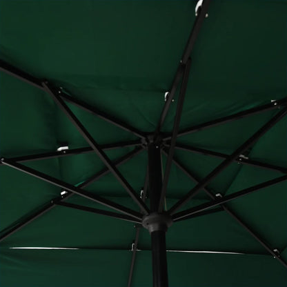 Parasol 3-Laags Met Aluminium Paal 2,5X2,5 M 2.5 x 2.5 m Groen