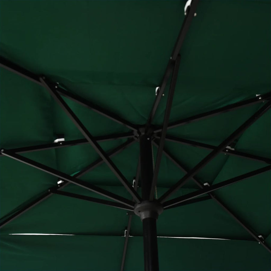Parasol 3-Laags Met Aluminium Paal 2,5X2,5 M 2.5 x 2.5 m Groen