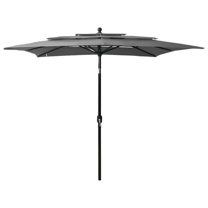 Parasol 3-Laags Met Aluminium Paal 2,5X2,5 M Zandkleurig