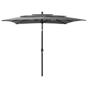 3-layer parasol with aluminum pole 2.5x2.5 m anthracite
