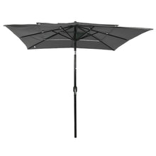 Parasol 3-Laags Met Aluminium Paal 2,5X2,5 M Kleurig 2.5 x 2.5 m Antraciet