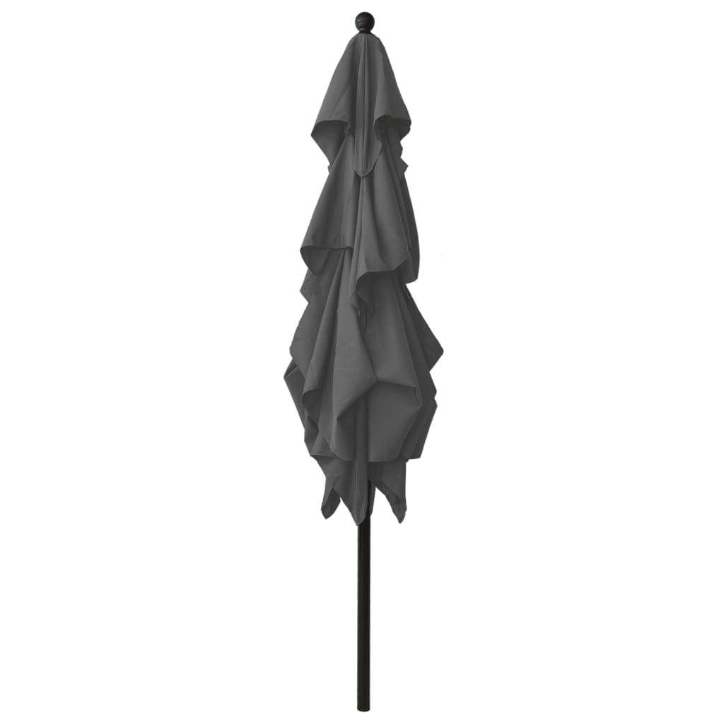 Parasol 3-Laags Met Aluminium Paal 2,5X2,5 M Kleurig 2.5 x 2.5 m Antraciet