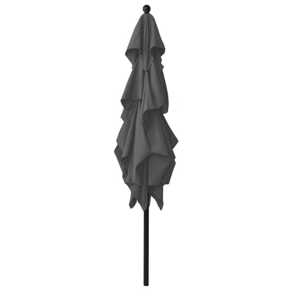Parasol 3-Laags Met Aluminium Paal 2,5X2,5 M Kleurig 2.5 x 2.5 m Antraciet