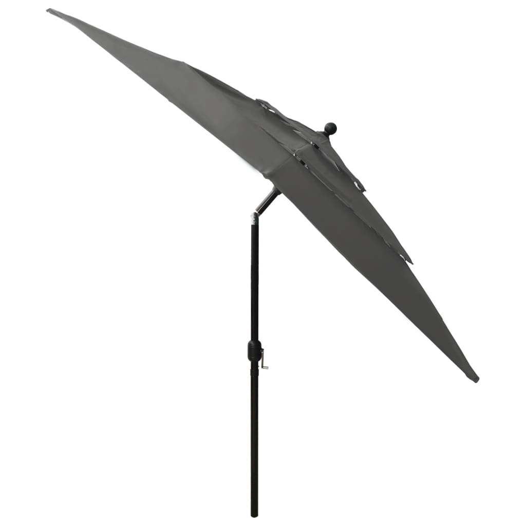 Parasol 3-Laags Met Aluminium Paal 2,5X2,5 M Kleurig 2.5 x 2.5 m Antraciet