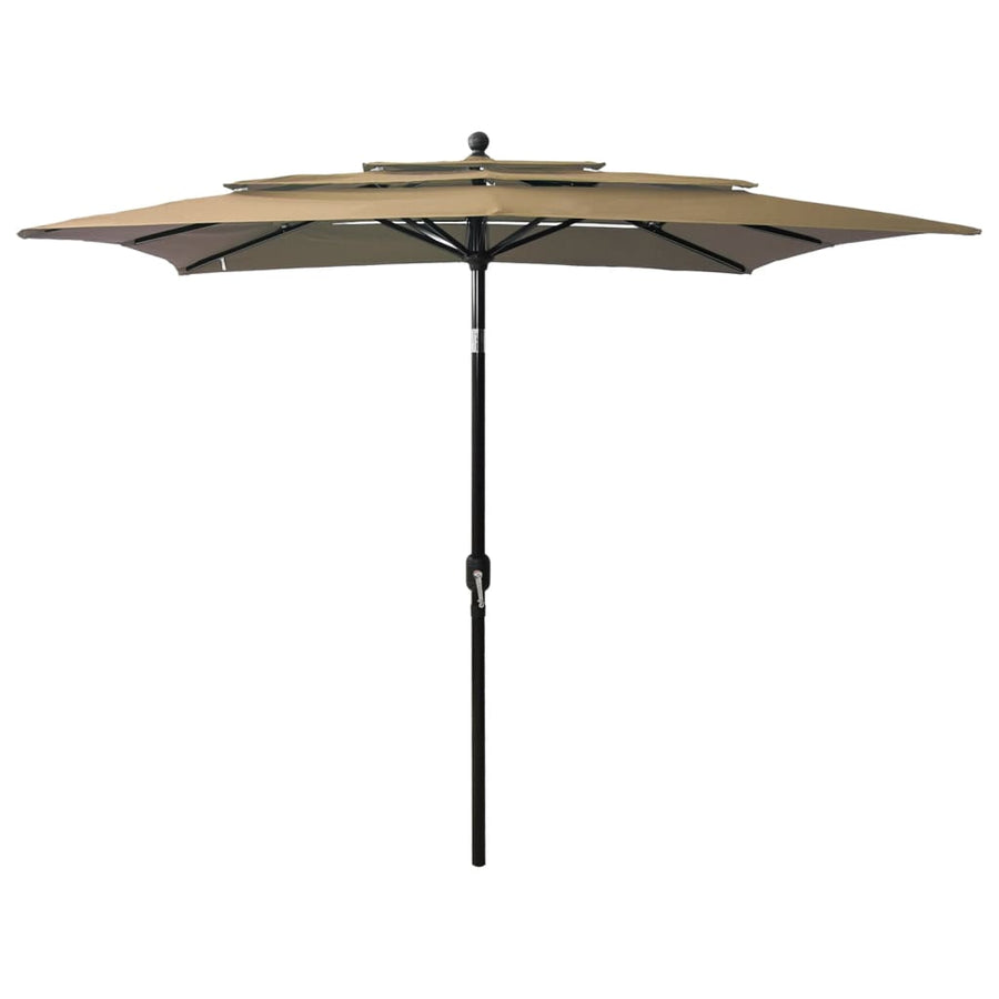Parasol 3-Laags Met Aluminium Paal 2,5X2,5 M Zandkleurig