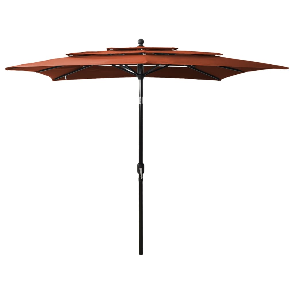 Parasol 3-Laags Met Aluminium Paal 2,5X2,5 M Zandkleurig