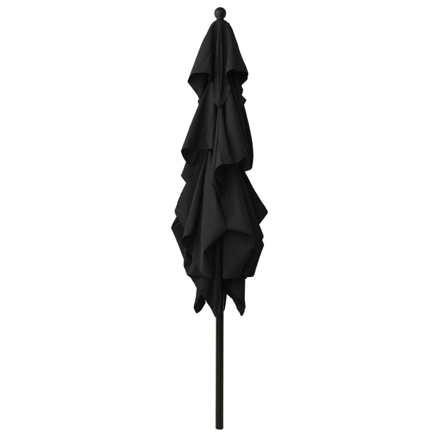 Parasol 3-Laags Met Aluminium Paal 2,5X2,5 M 2.5 x 2.5 m Zwart