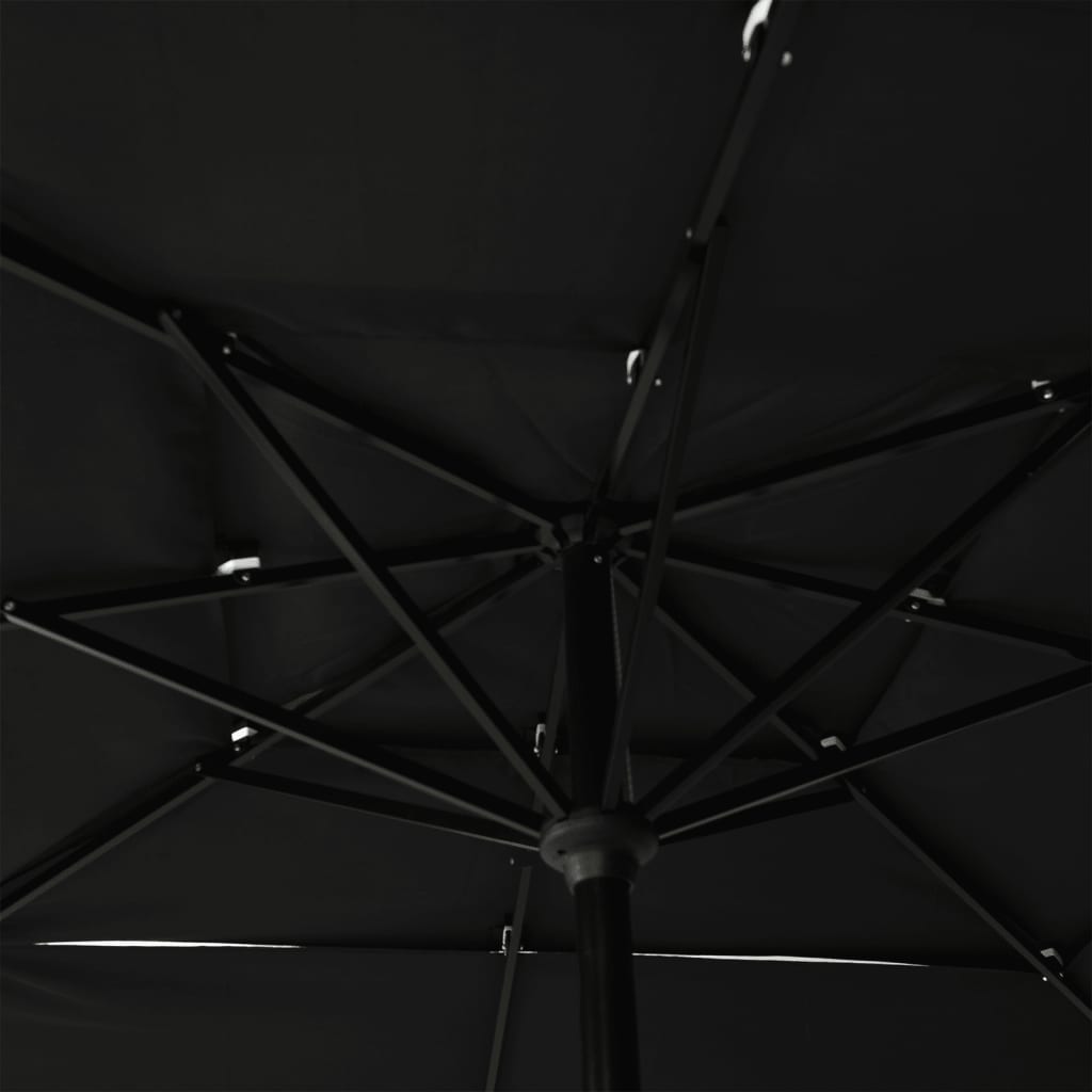 Parasol 3-Laags Met Aluminium Paal 2,5X2,5 M 2.5 x 2.5 m Zwart