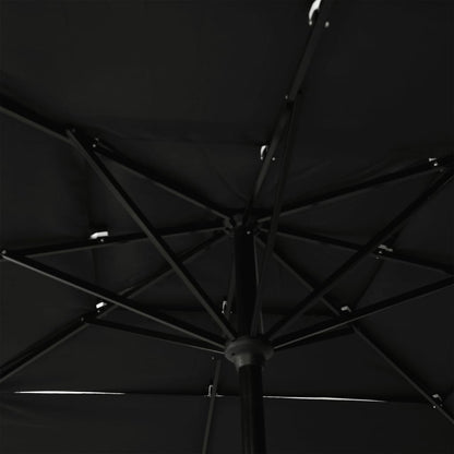 Parasol 3-Laags Met Aluminium Paal 2,5X2,5 M 2.5 x 2.5 m Zwart