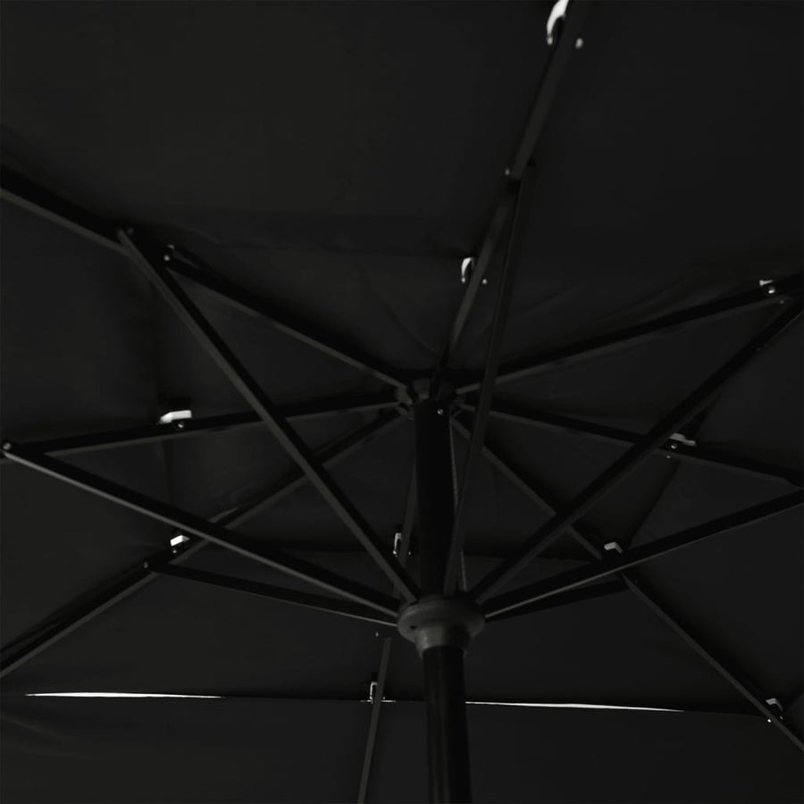 Parasol 3-Laags Met Aluminium Paal 2,5X2,5 M 2.5 x 2.5 m Zwart