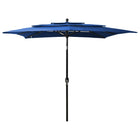 Parasol 3-Laags Met Aluminium Paal 2,5X2,5 M Azuurblauw 2.5 x 2.5 m azure blue