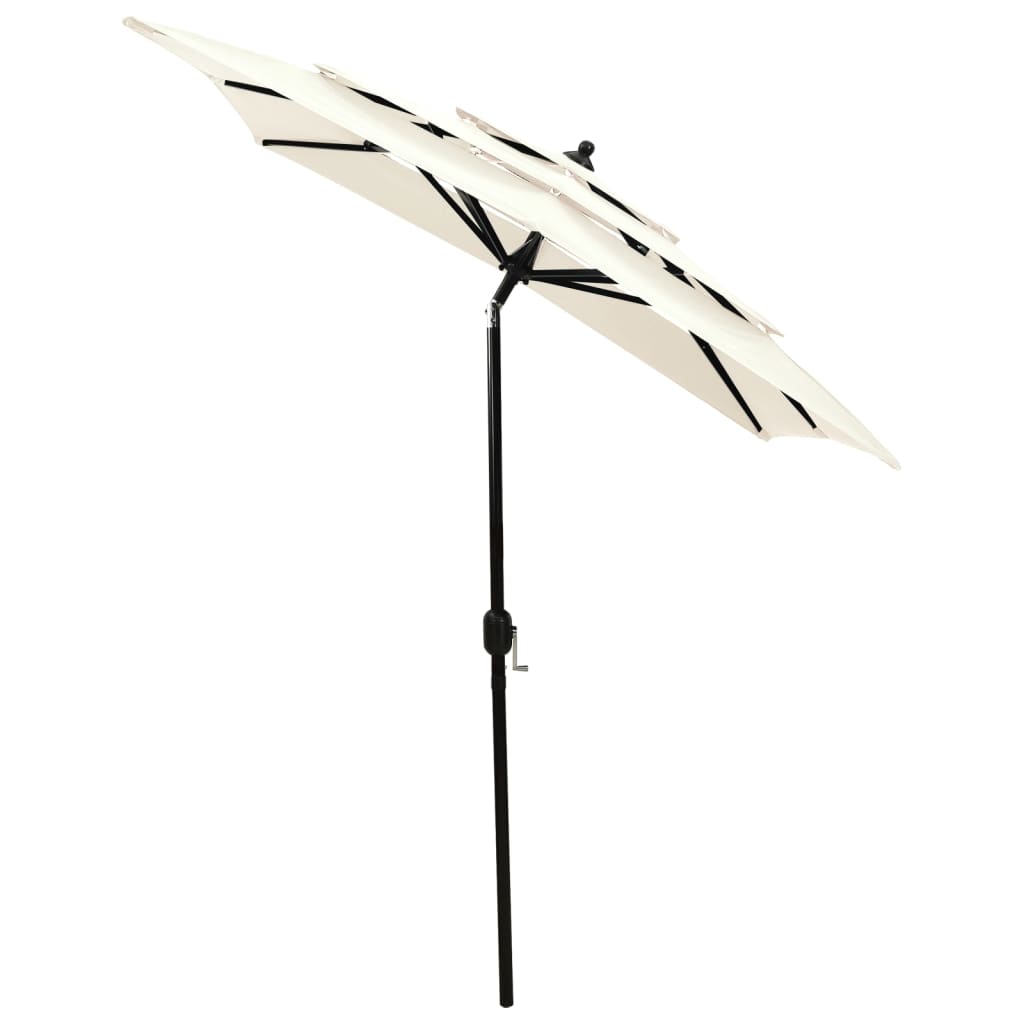 Parasol 3-Laags Met Aluminium Paal Kleurig 2 x 2 m Zand