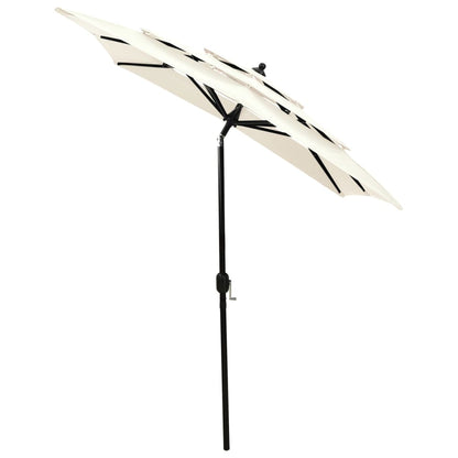 Parasol 3-Laags Met Aluminium Paal Kleurig 2 x 2 m Zand