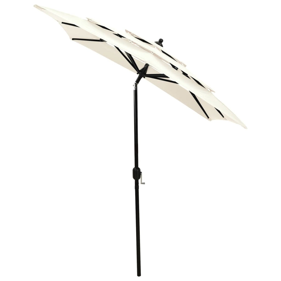 Parasol 3-Laags Met Aluminium Paal Kleurig 2 x 2 m Zand