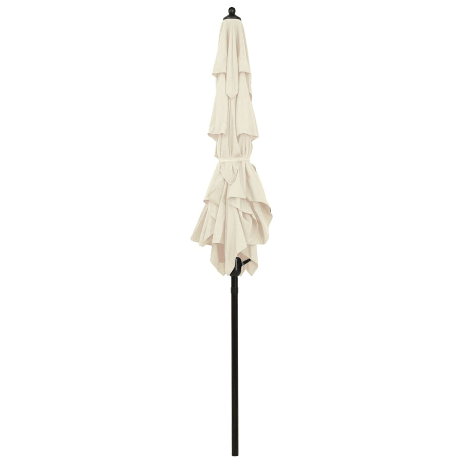 Parasol 3-Laags Met Aluminium Paal Kleurig 2 x 2 m Zand