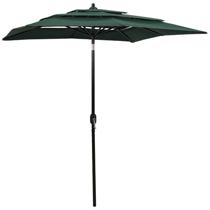 Parasol 3-Laags Met Aluminium Paal 2,5X2,5 M Zandkleurig